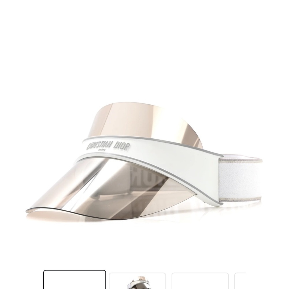 Dior White Visor with Mirrored Shield - Picture 3 of 10